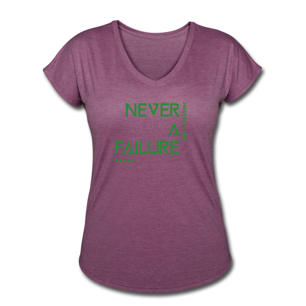 NEVER A FAILURE (V-Neck) - heather plum