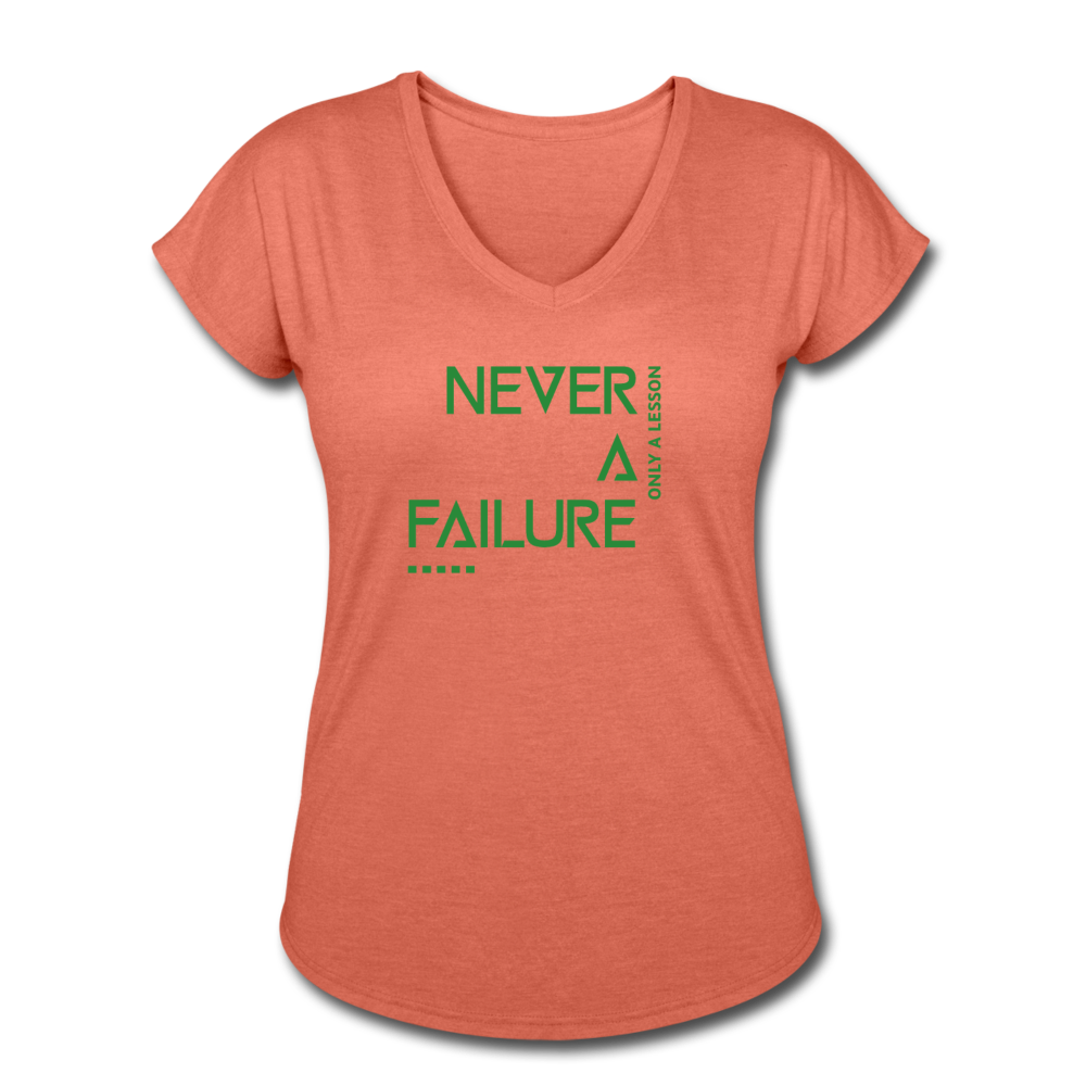 NEVER A FAILURE (V-Neck) - heather bronze