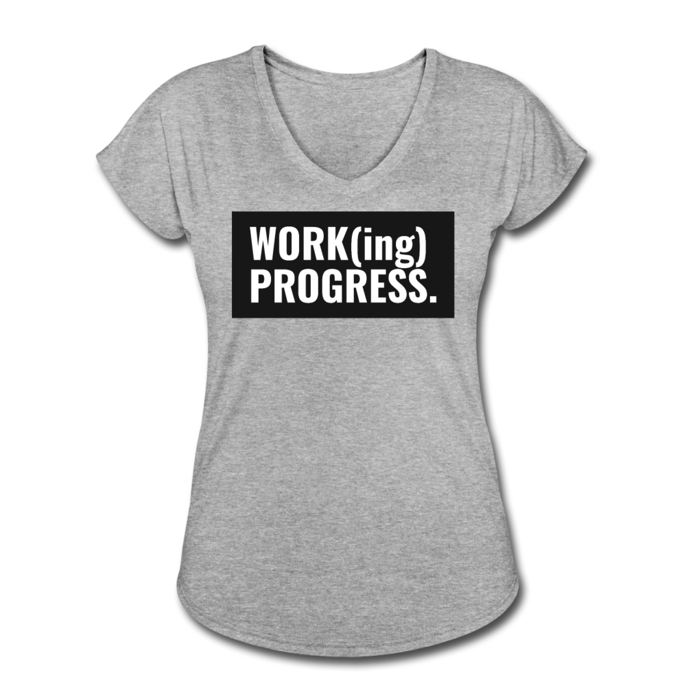 WORK(ing) PROGRESS (V-Neck) - heather gray