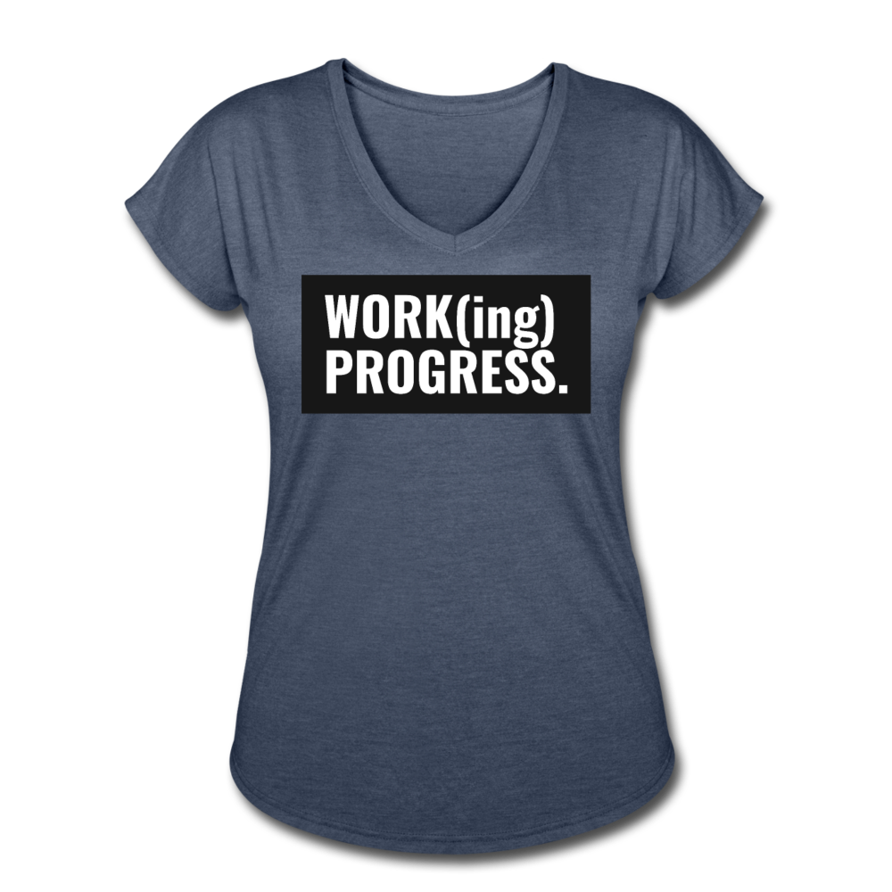 WORK(ing) PROGRESS (V-Neck) - navy heather