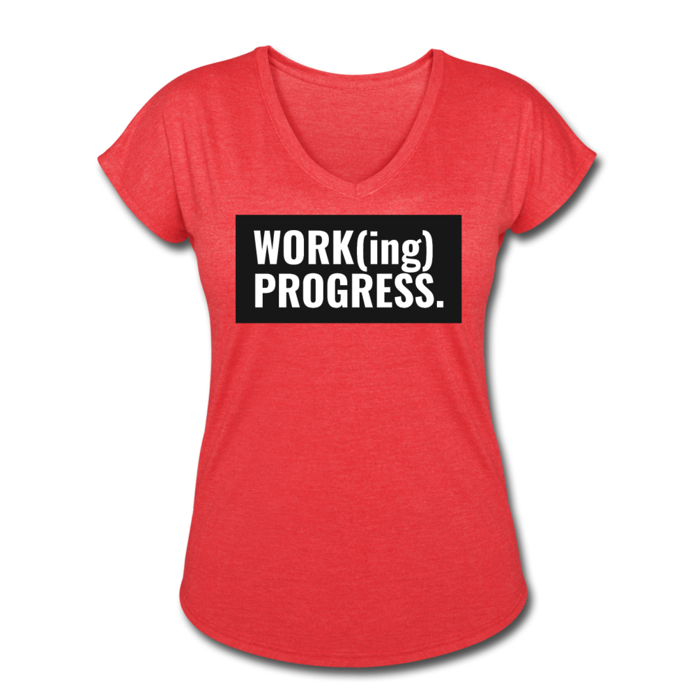WORK(ing) PROGRESS (V-Neck) - heather red