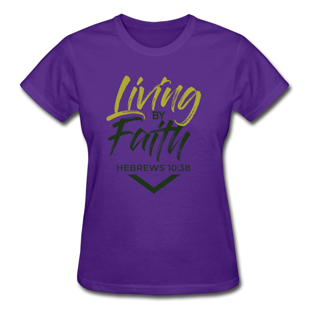 LIVING BY FAITH (Ladies T-Shirt) - purple