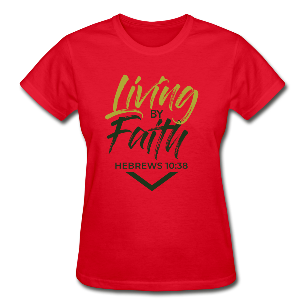 LIVING BY FAITH (Ladies T-Shirt) - red