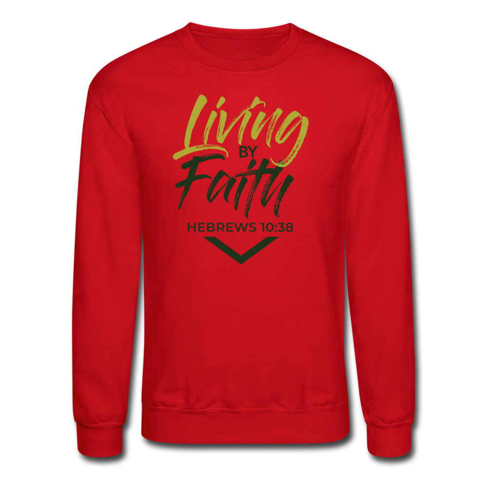 LIVING BY FAITH (Unisex Crewneck Sweatshirt) - red