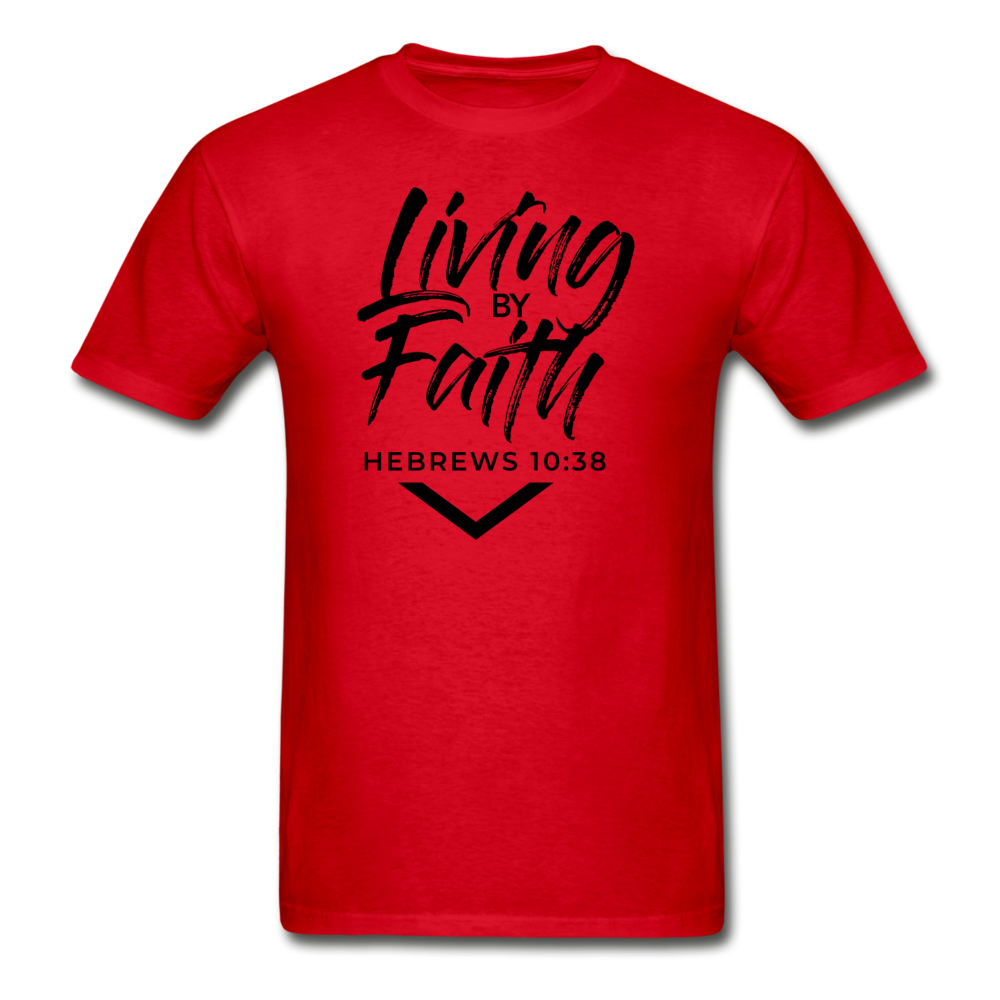 LIVING BY FAITH (Unisex Gildan Ultra Cotton Adult T-Shirt) - red