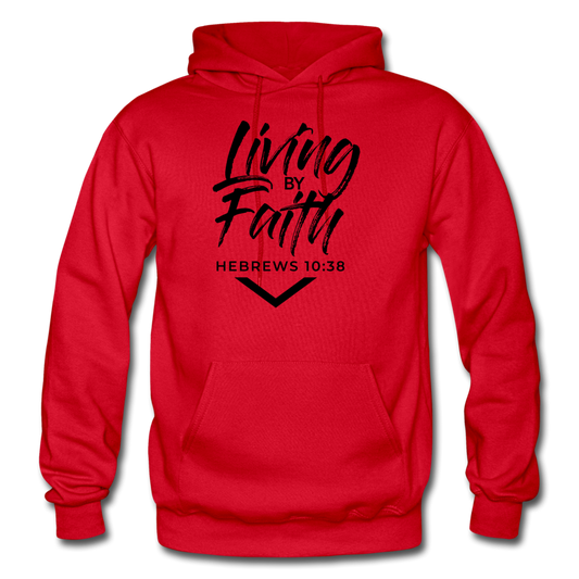 LIVING BY FAITH (Adult With Black Font) - red