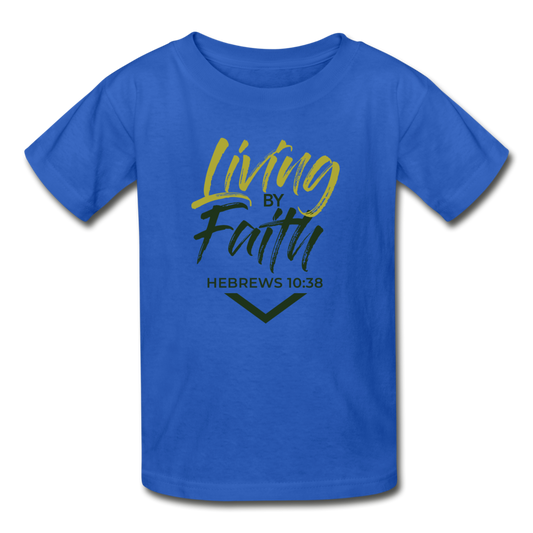 LIVING BY FAITH (Youth T-Shirt) - royal blue