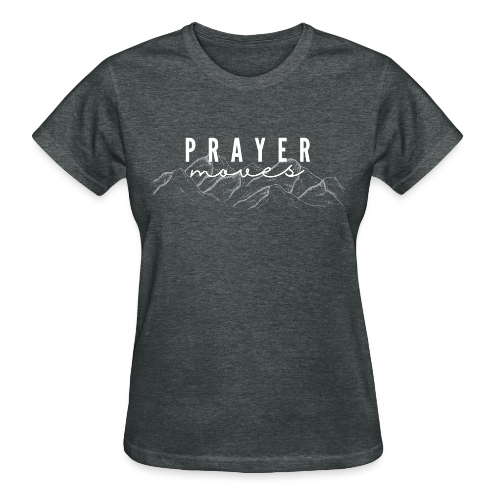 PRAYER MOVES MOUNTAINS (white font) - deep heather