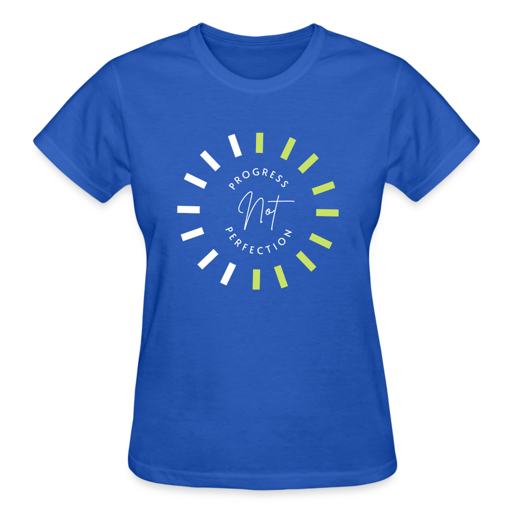 PROGRESS NOT PERFECTION - royal blue