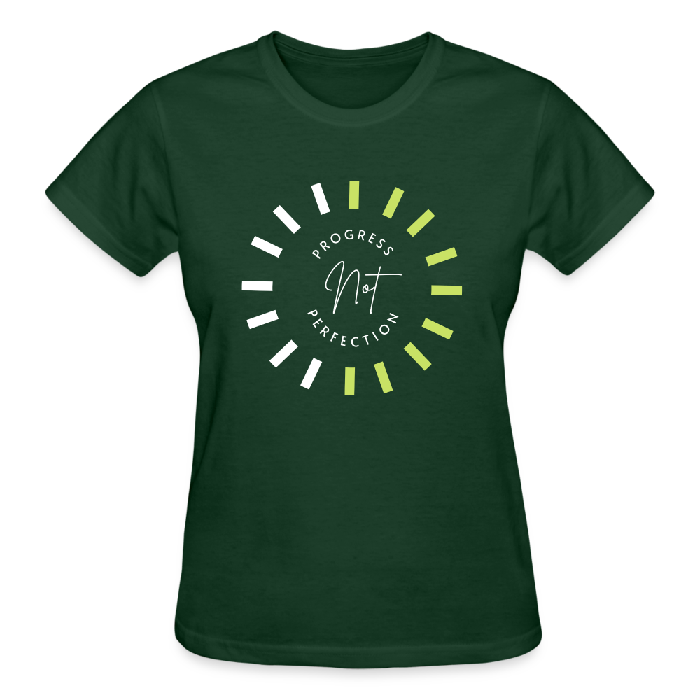 PROGRESS NOT PERFECTION - forest green