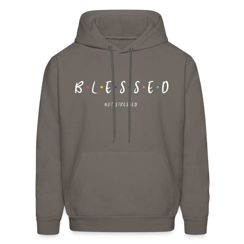 BLESSED NOT STRESSED Unisex Hoodie - asphalt gray