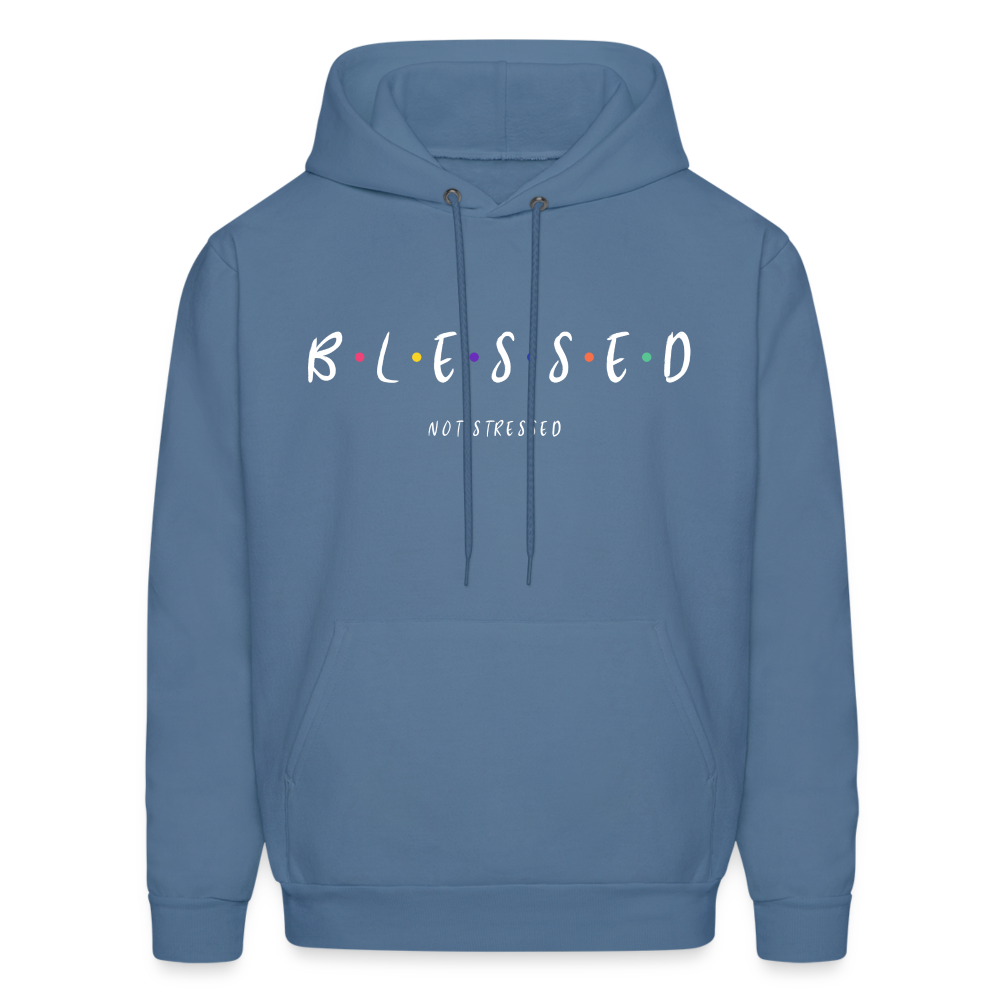 BLESSED NOT STRESSED Unisex Hoodie - denim blue
