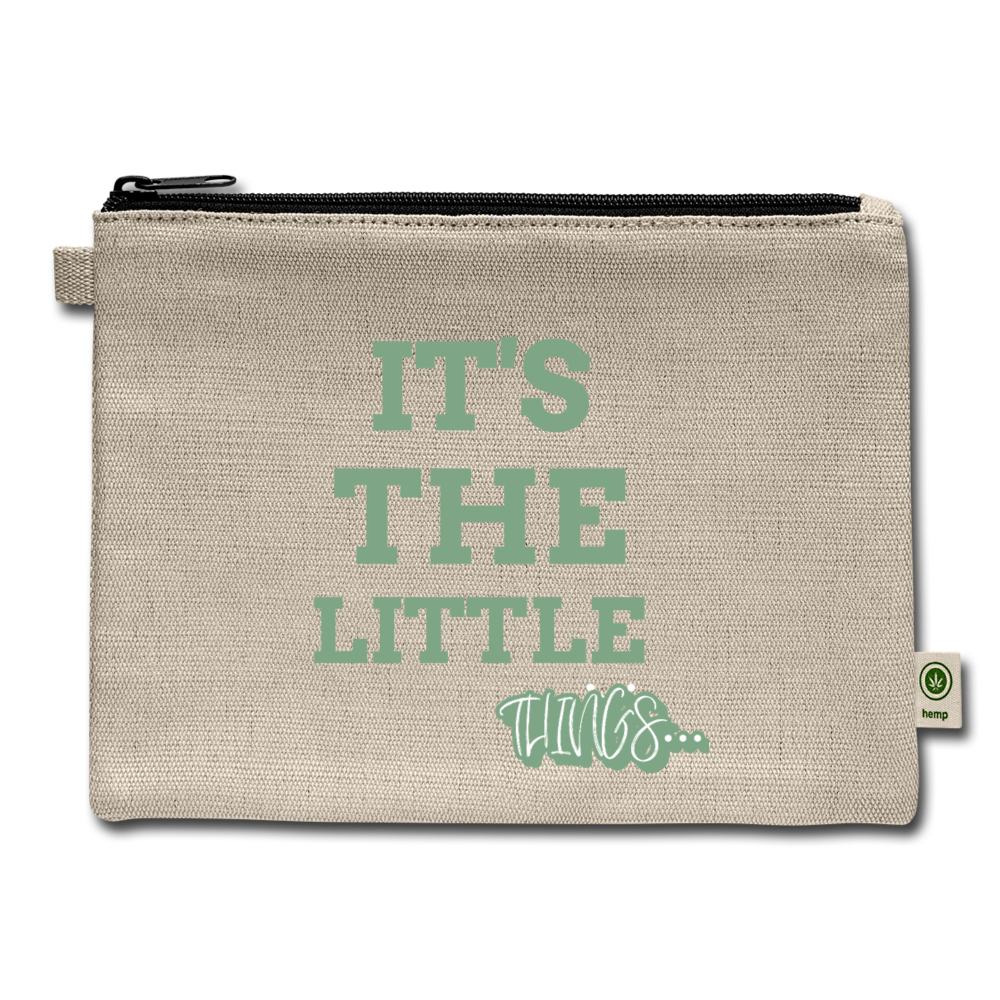 IT'S THE LITTLE THINGS Carry All Pouch - natural