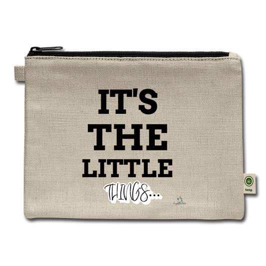 IT'S THE LITTLE THINGS Carry All Pouch - natural