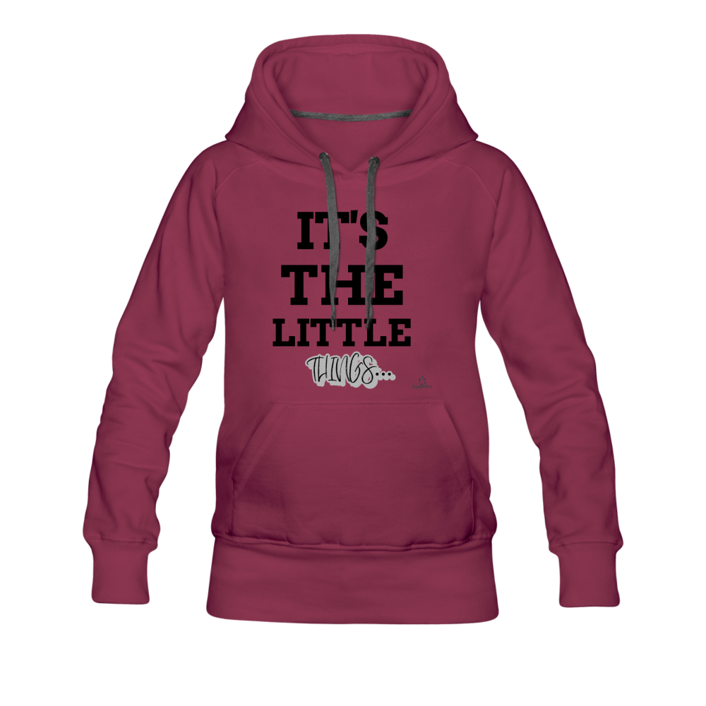 IT'S THE LITTLE THINGS HOODIE - burgundy