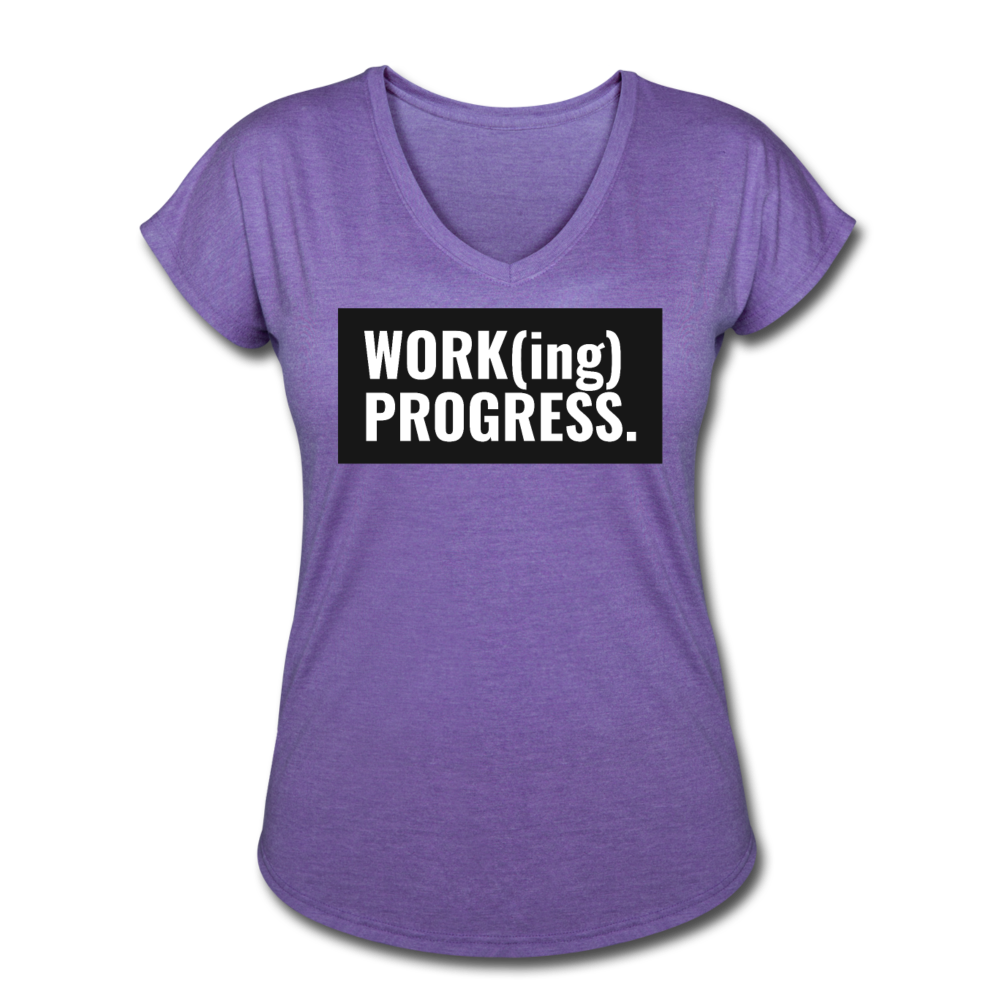 WORK(ing) PROGRESS (V-Neck) - purple heather