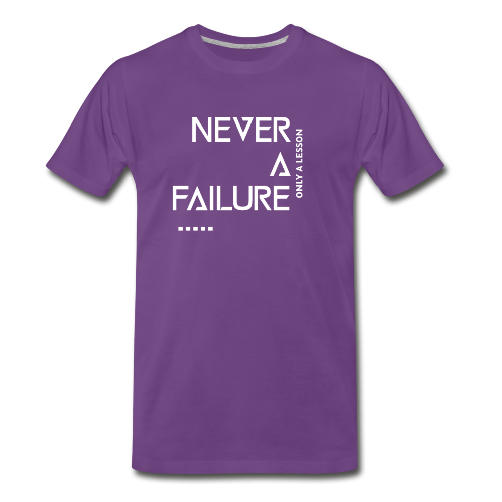 NEVER A FAILURE ONLY A LESSON (White font) - purple
