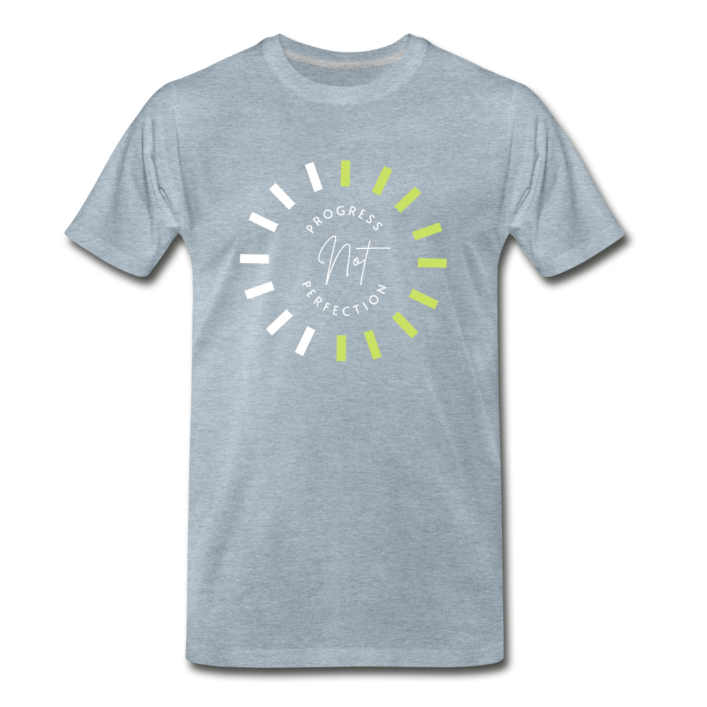 PROGRESS NOT PERFECTION (Unisex) - heather ice blue