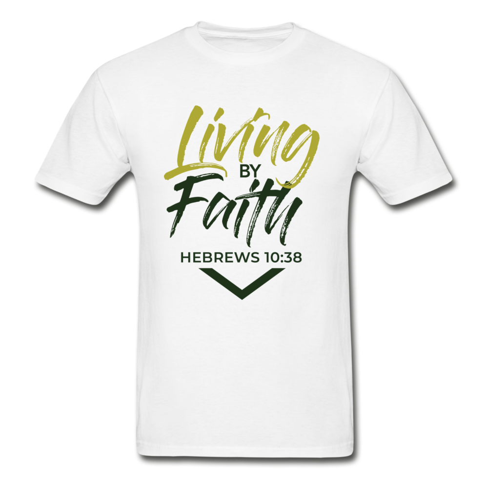 LIVING BY FAITH (Adult Unisex T-Shirt) - white