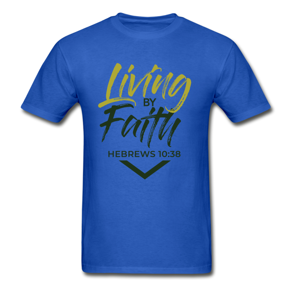 LIVING BY FAITH (Adult Unisex T-Shirt) - royal blue
