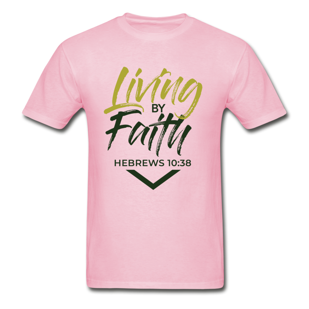 LIVING BY FAITH (Adult Unisex T-Shirt) - light pink