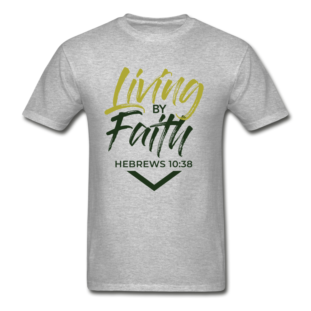 LIVING BY FAITH (Adult Unisex T-Shirt) - heather gray