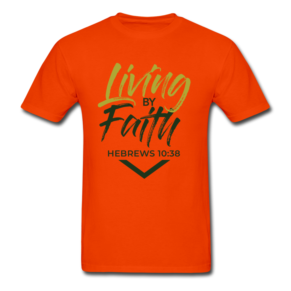LIVING BY FAITH (Adult Unisex T-Shirt) - orange