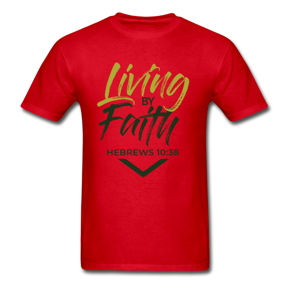 LIVING BY FAITH (Adult Unisex T-Shirt) - red