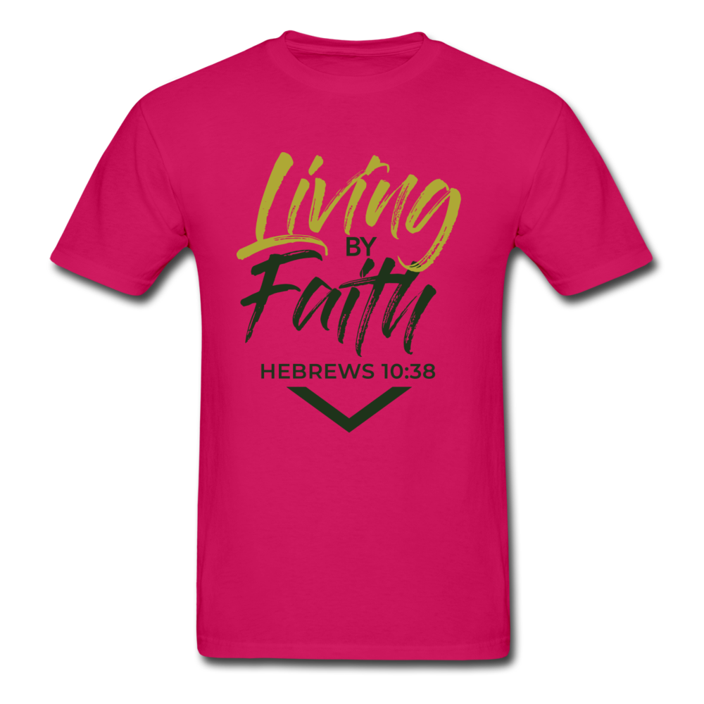 LIVING BY FAITH (Adult Unisex T-Shirt) - fuchsia