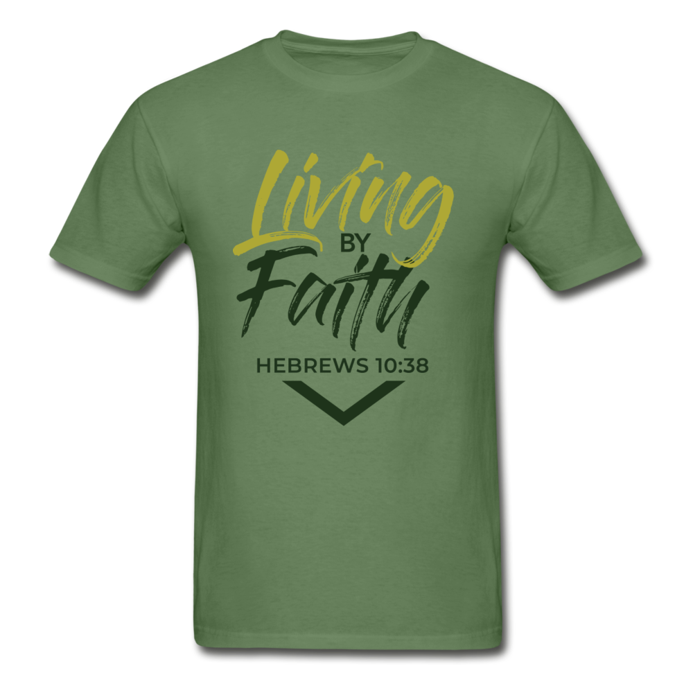 LIVING BY FAITH (Adult Unisex T-Shirt) - military green