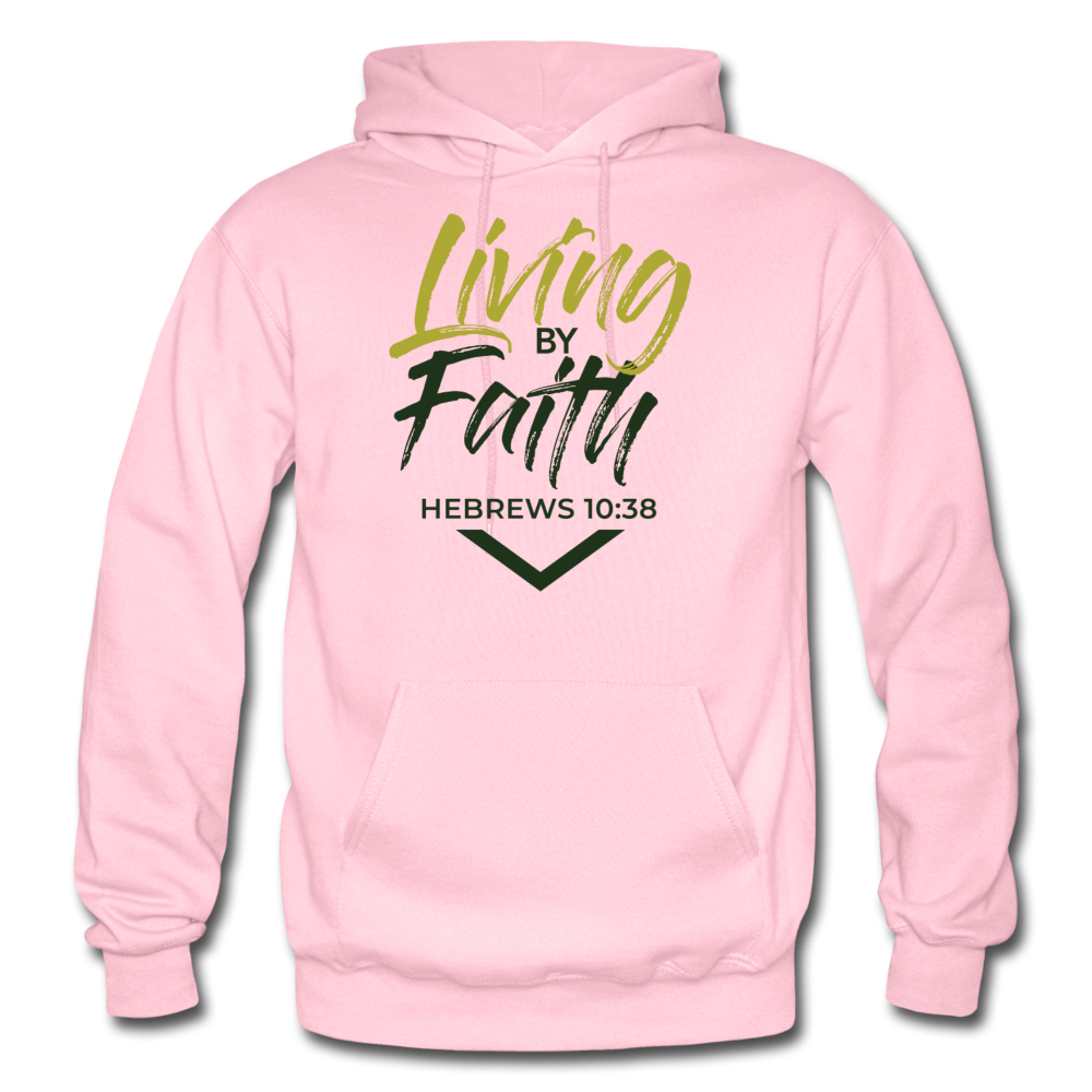 LIVING BY FAITH HOODIE (ADULT) - light pink