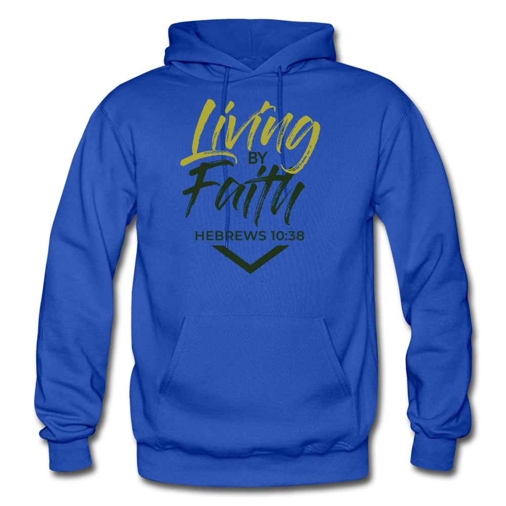 LIVING BY FAITH HOODIE (ADULT) - royal blue