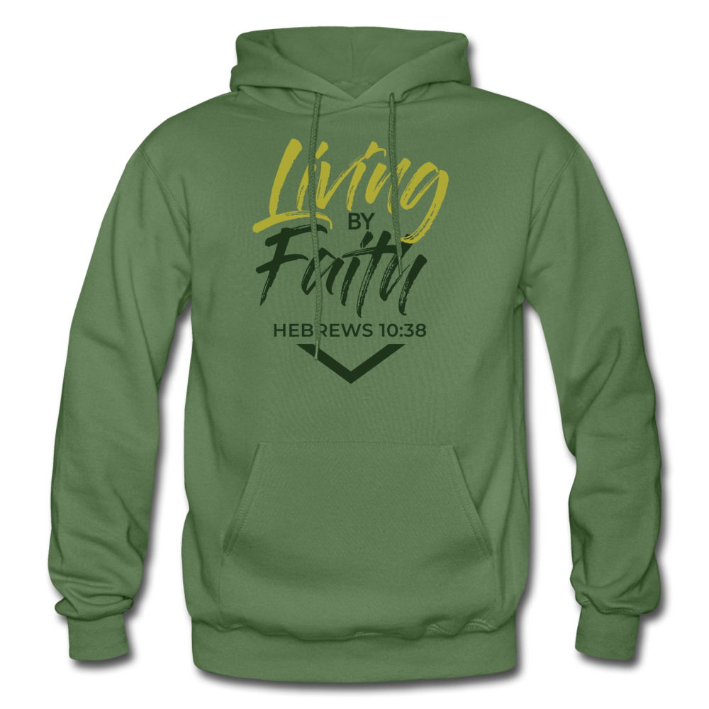 LIVING BY FAITH HOODIE (ADULT) - military green