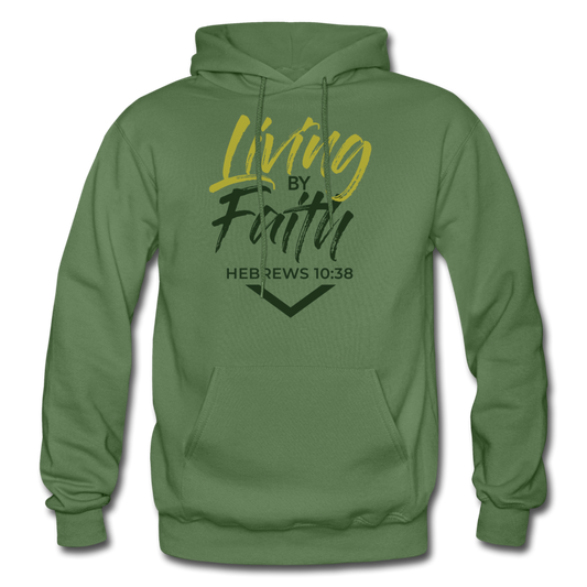 LIVING BY FAITH HOODIE (ADULT) - military green