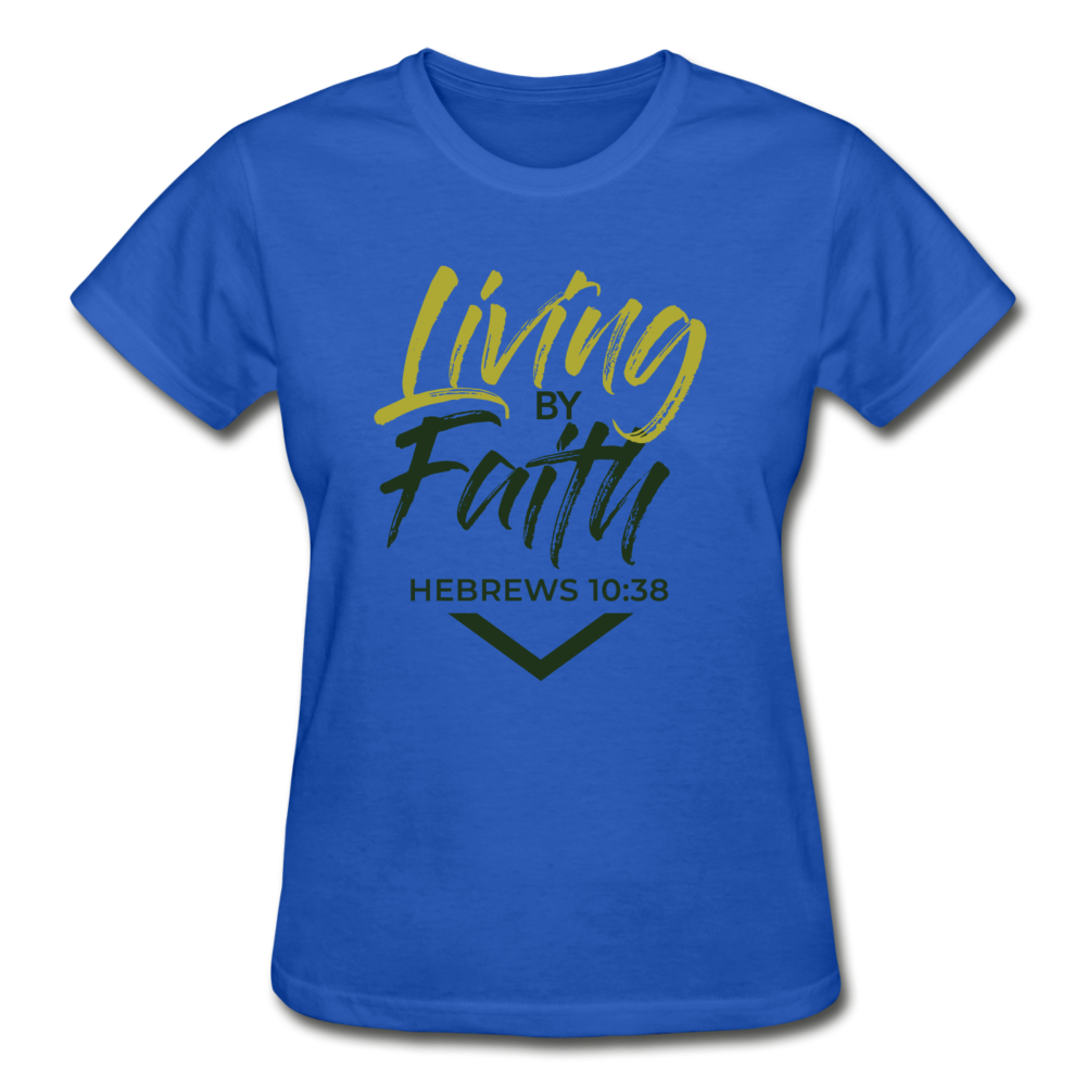 LIVING BY FAITH (Ladies T-Shirt) - royal blue