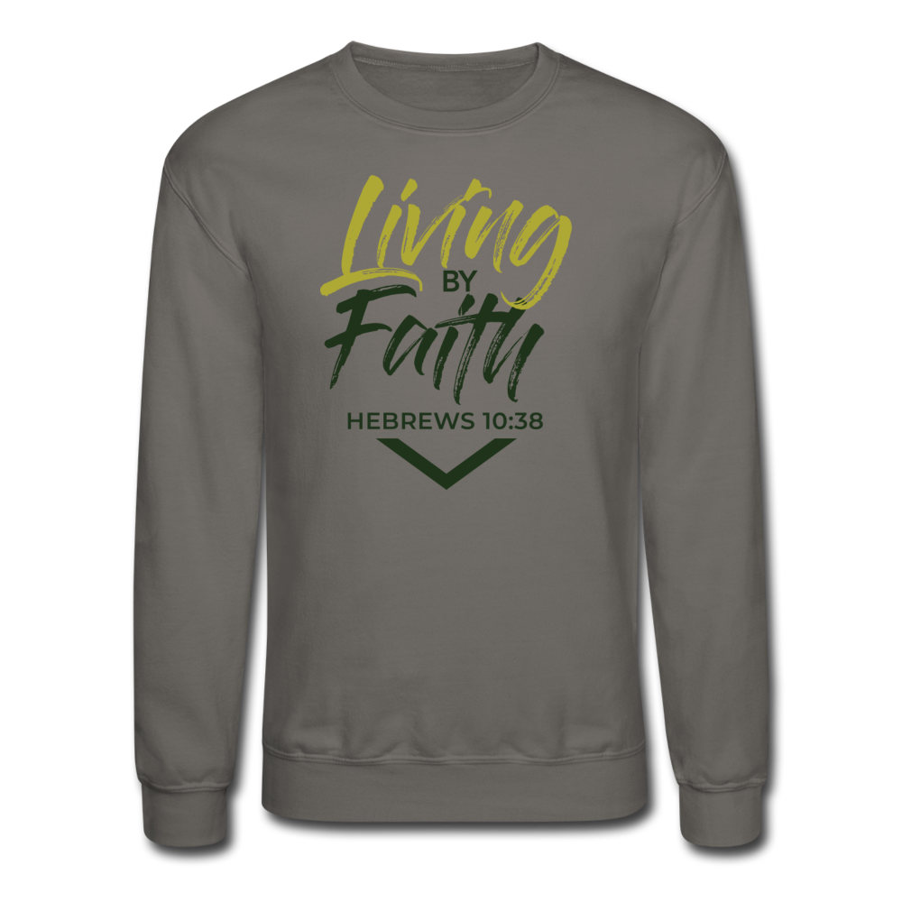 LIVING BY FAITH (Unisex Crewneck Sweatshirt) - asphalt gray
