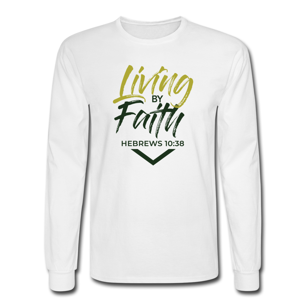 LIVING BY FAITH (Men's Long Sleeve T-Shirt) - white
