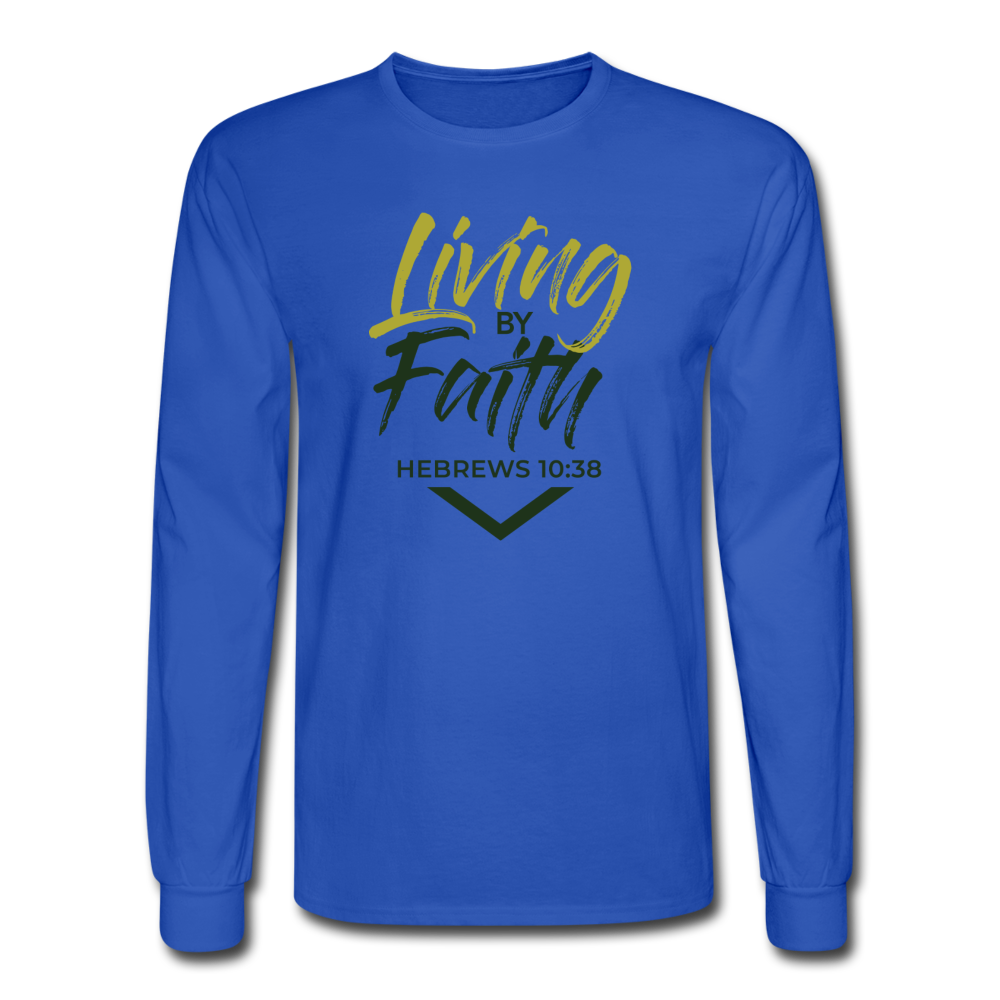 LIVING BY FAITH (Men's Long Sleeve T-Shirt) - royal blue