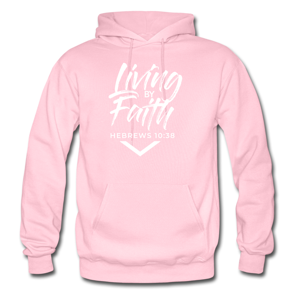 LIVING BY FAITH (Adult with White Font) - light pink
