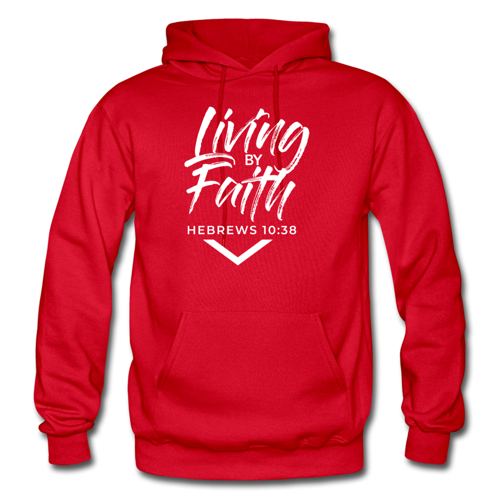 LIVING BY FAITH (Adult with White Font) - red