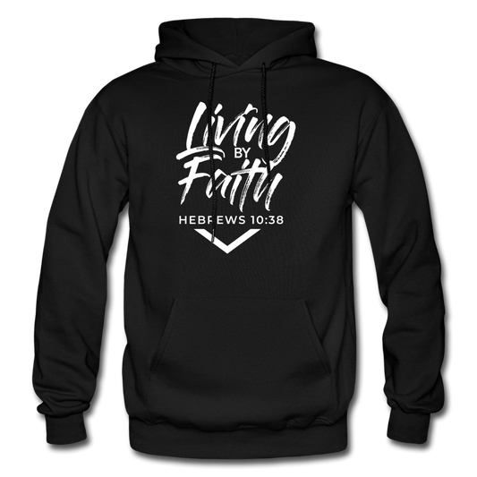 LIVING BY FAITH (Adult with White Font) - black