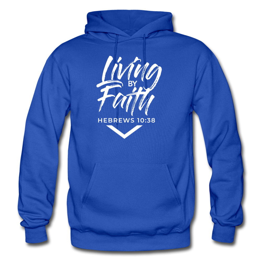 LIVING BY FAITH (Adult with White Font) - royal blue