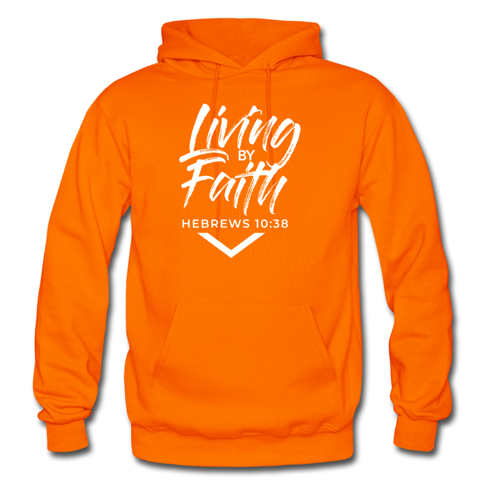 LIVING BY FAITH (Adult with White Font) - orange