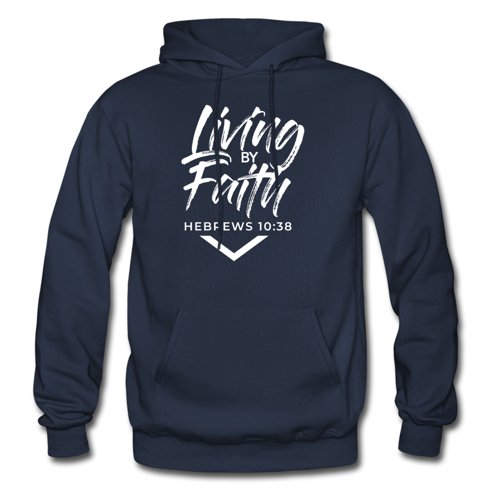 LIVING BY FAITH (Adult with White Font) - navy