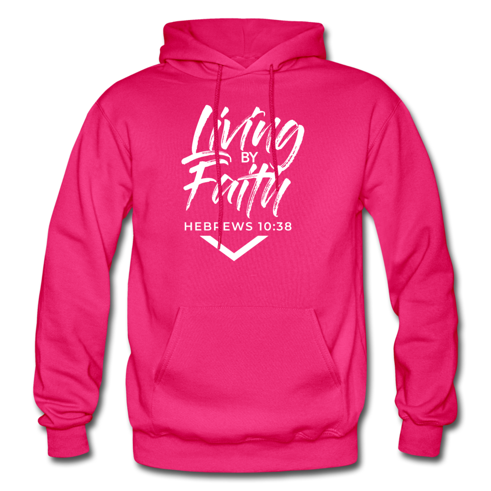 LIVING BY FAITH (Adult with White Font) - fuchsia