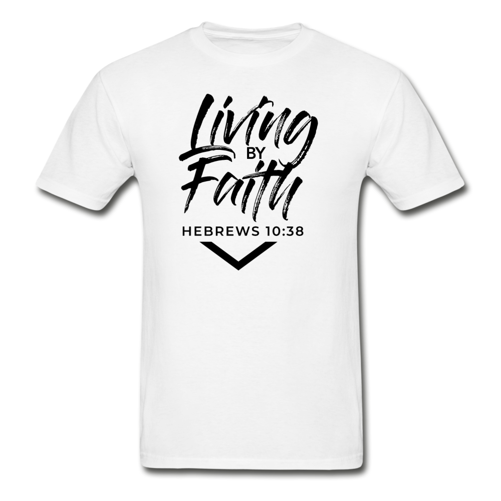 LIVING BY FAITH (Unisex Gildan Ultra Cotton Adult T-Shirt) - white