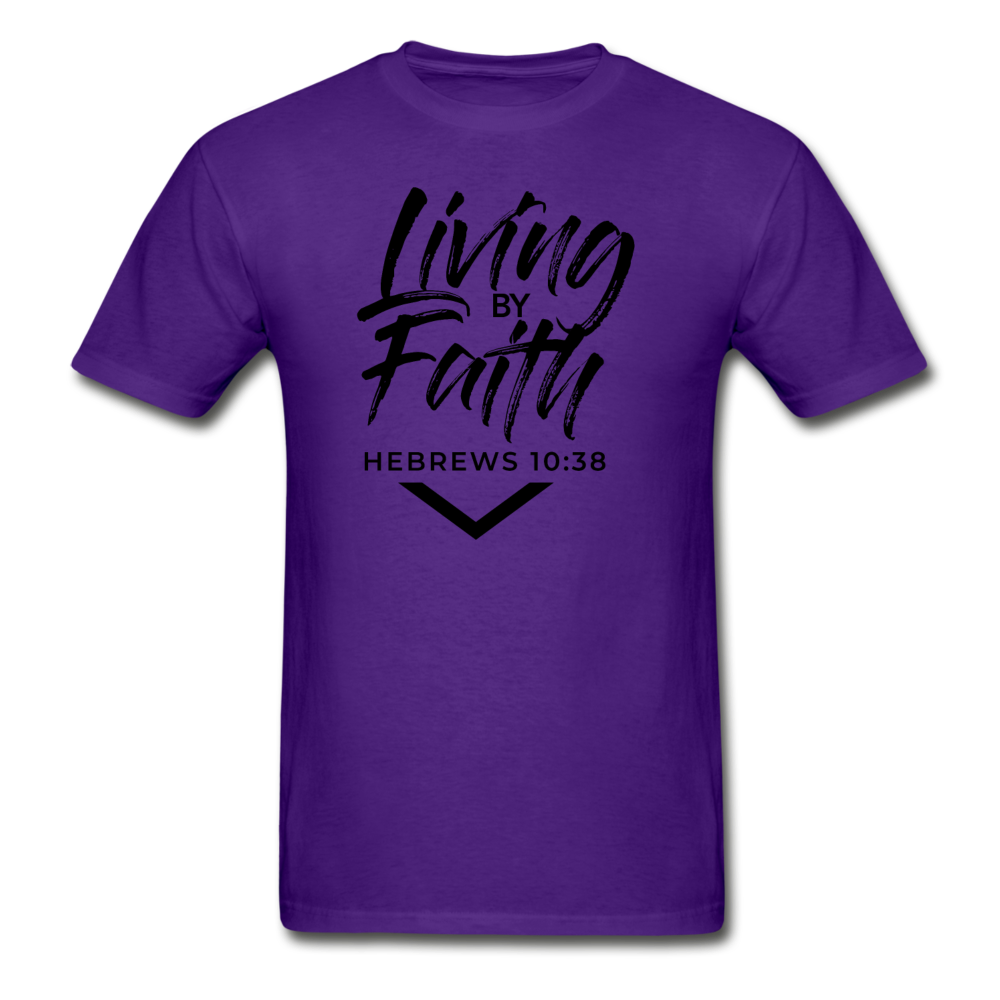 LIVING BY FAITH (Unisex Gildan Ultra Cotton Adult T-Shirt) - purple