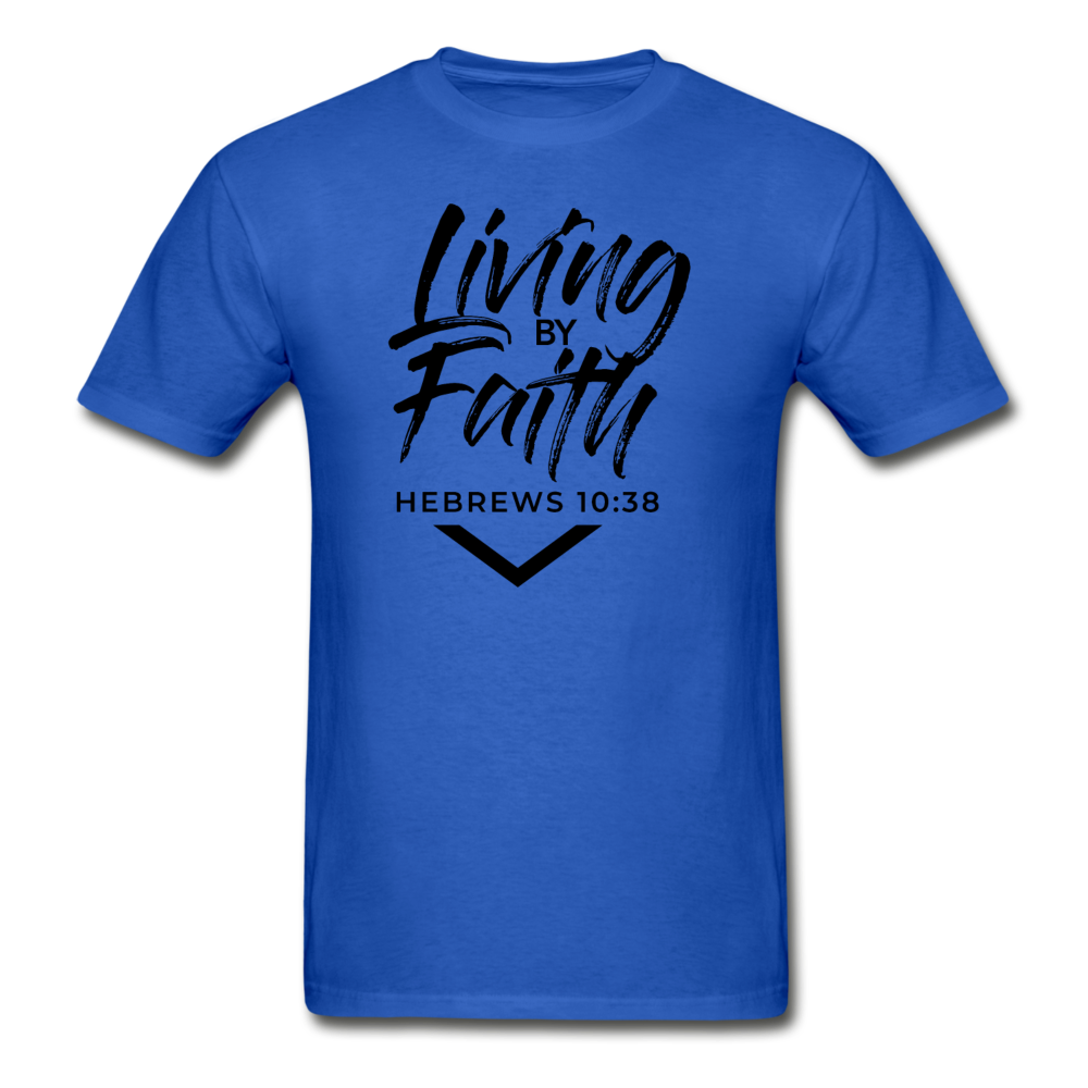 LIVING BY FAITH (Unisex Gildan Ultra Cotton Adult T-Shirt) - royal blue