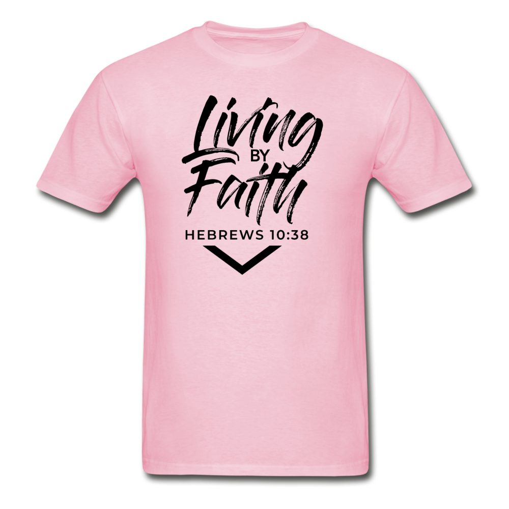 LIVING BY FAITH (Unisex Gildan Ultra Cotton Adult T-Shirt) - light pink