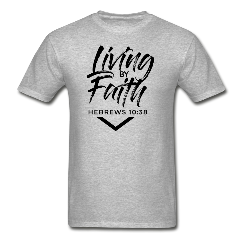 LIVING BY FAITH (Unisex Gildan Ultra Cotton Adult T-Shirt) - heather gray